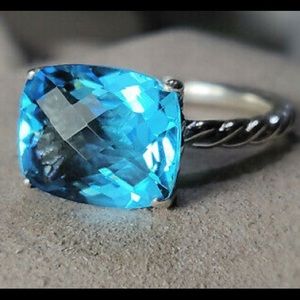 Topaz ring, size 7, David Yurman 925 silver 💙
